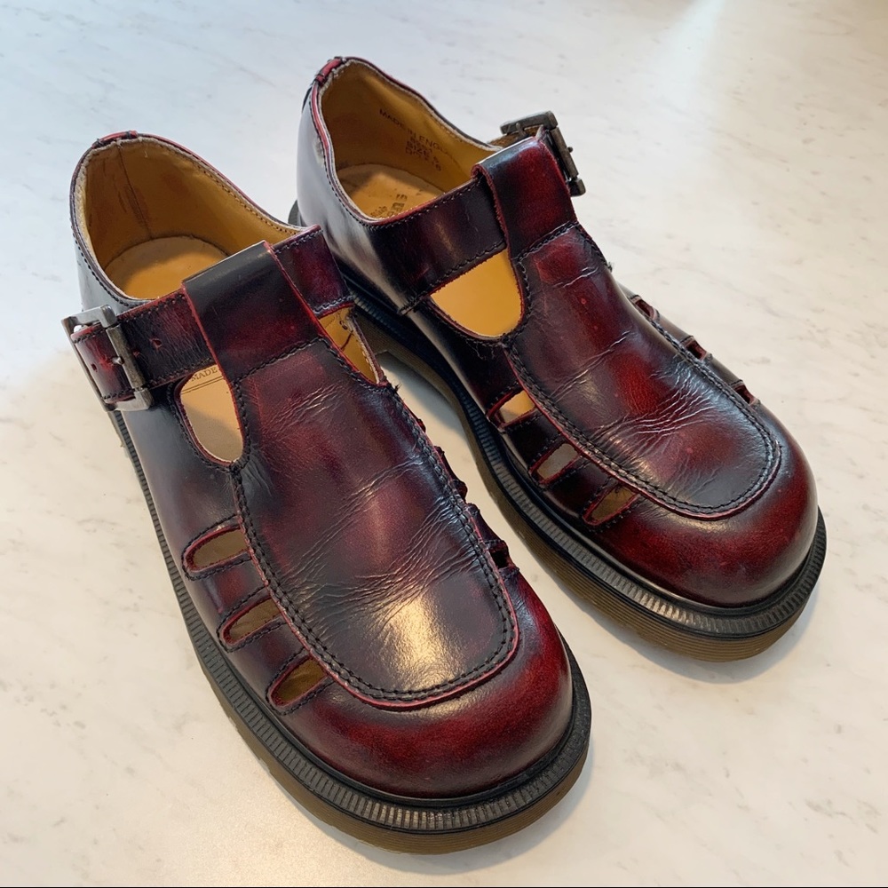 Dr. Martens Vintage Chunky T-Strap Merlot Shoe